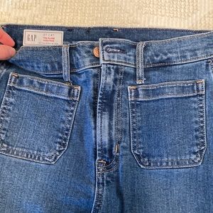 Gap High Rise 70’s Patch Pocket Flare Jeans